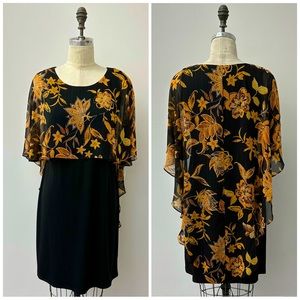 NWT Glamour Printed Chiffon Lurex Overlay Dress size 8